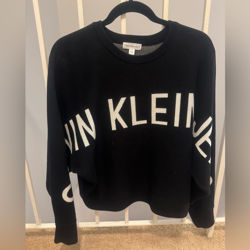 New Calvin Klein Jeans Oversized Sweater Crew Neck Pullover Size S/M
